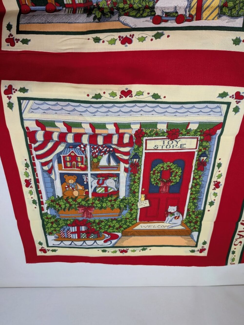 VTG Susan Winget Christmas Village Panels Uncut 4 Yds 3 Repeats Cottagecore - Picture 4 of 11